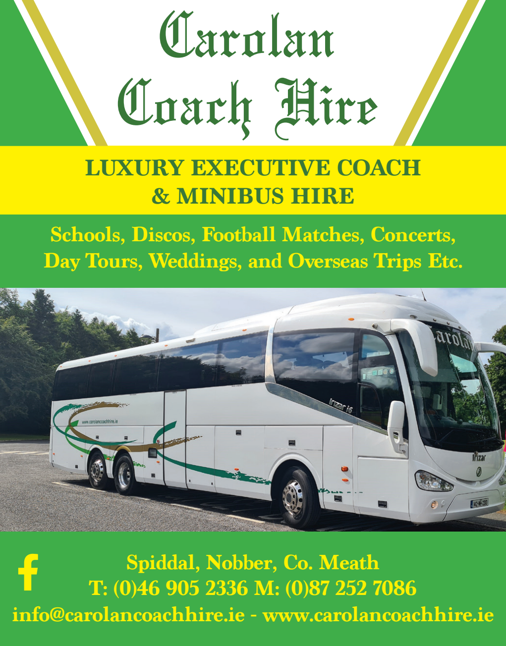 Carolan Coach Hire — supplied sponsor advertisement artwork